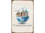 queence Metallbild »WORLD TRAVEL SWITZERLAND«, Schweiz, Blechschilder