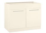 Spülenschrank WIHO KÜCHEN "Flexi2", beige (front und korpus: magnolia), B:100cm H:82cm T:57cm, Schränke, Spülenschrank, Breite 100 cm