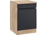 Spülenschrank OPTIFIT "Roth", schwarz (anthrazit, wildeichefarben), B:60cm H:88cm T:60cm, Schränke, Spülenschrank, Breite 60 cm