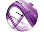 Wanduhr ARTLAND "Abstrakte Komposition (violett)", lila, T:1,8cm, Wanduhren, Wanduhr, wahlweise mit Quarz- oder Funkuhrwerk, lautlos ohne Tickgeräusche