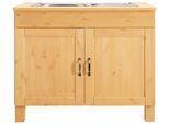 Spülenschrank HOME AFFAIRE "Alby", beige (natur gebeizt, gewachst), B:100cm H:85cm T:50cm, Schränke, Spülenschrank, Breite 100 cm, 1 Fach