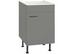 Spülenschrank OPTIFIT "Elga", grau (basaltgrau, basaltgrau), B:50cm H:87cm T:58,4cm, Holzwerkstoff, Schränke, Spülenschrank, mit Soft-Close-Funktion, höhenverstellbaren Füssen, Breite 50 cm