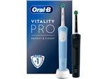 Oral-B Elektrische Zahnbürste »Vitality Pro Doppelpack«, 2 St. Aufsteckbürsten, Indikator-Borsten