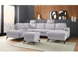 Places of Style Wohnlandschaft »Lolland U-Form«, Wahlweise mit Bettfunktion und Stauraum, auch mit abwischbarem Bezug