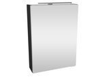 Spiegelschrank FACKELMANN "SBC", schwarz (anthrazit, dunkelgrau), B:50cm H:68cm T:15,3cm, Glas, Schränke, Spiegelschrank, Aufsatzleuchte, Schalter und Steckdose, Breite 50cm, Anschlag links