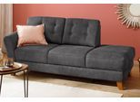 Recamiere HOME AFFAIRE "Trondheim", grau (anthrazit), B:194cm H:89cm T:92cm, Luxus-Microfaser Lederoptik (100% Polyester);Struktur weich ( 97% Polyester, 3% Baumwolle);Luxus-Microfaser ALTARA NUBUCK (100% Polyester), Sofas, Recamiere, freistehend, mit Federkern, Knopfheftung im Rücken
