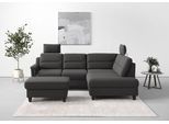 Ecksofa SIT & MORE "Farö L-Form", grau (fango), B:251cm H:90cm T:187cm, Sofas, Ecksofa, inklusive Federkern, wahlweise mit Bettfunktion und Bettkasten