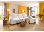 Ecksofa HOME AFFAIRE "Dundee L-Form", beige (creme), B:264cm H:86cm T:170cm, Luxus-Microfaser Florence (100% Polyester);Struktur fein (100% Polyester);Luxus-Microfaser Lederoptik (100% Polyester), Sofas, Ecksofa, wahlweise mit Kopfteilverstellung und zusätzlich mit Bettfunktion