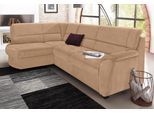 Ecksofa SIT & MORE "Pandora L-Form", braun (macchiato), B:251cm H:91cm T:176cm, Luxus-Microfaser ALTARA NUBUCK (100% Polyester);Luxus-Microfaser ALTARA NUBUCK (100% Polyester);Luxus-Microfaser (100% Polyester), Sofas, Ecksofa, wahlweise mit Bettfunktion und Bettkasten