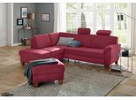 Ecksofa HOME AFFAIRE "Alta L-Form", rot (bordeaux), B:250cm H:89cm T:201cm, Struktur ( 100% Polyester);Struktur fein ( 100% Polyester);Luxus-Microfaser ALTARA NUBUCK (100% Polyester), Sofas, Ecksofa, mit Federkern und Kontrastnaht, Füße Buche eichefarben