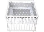 Laufgitter ROBA "Little Stars, 100x100 cm, weiß", Baby, weiß, Laufställe, mit Stoffeinlage und Nestchen; Rollen, höhenverstellbar