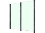 Zaun STAKET PRO, grau, Pfosten: 3 Stk., Aluminium, Glas, Zaunelemente, Glaszaun, Gesamtlänge: 2,212 m, 3 Pfosten