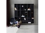 Bücherregal HAMMEL FURNITURE "Mistral Kubus", schwarz, B:207cm H:207cm T:27cm, Holzwerkstoff, Massivholz, Regale, Bücherregal, Kombination aus 9 Modulen, mit 2 Türenset, Breite 207cm