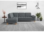 Ecksofa SIT & MORE "Westham L-Form", grau, B:261cm H:88cm T:179cm, 100% Polyester, Sofas, Ecksofa, mit Ottomane, mit oder ohne Bettfunktion, Bettkasten, Verstellung