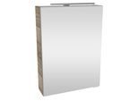 Spiegelschrank FACKELMANN "SBC", braun (steinesche, braun), B:50cm H:68cm T:15,3cm, Glas, Schränke, Spiegelschrank, Aufsatzleuchte, Schalter und Steckdose, Breite 50cm, Anschlag links