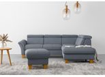Ecksofa HOME AFFAIRE "Lindgren L-Form", blau (hellblau), B:249cm H:84cm T:217cm, 100% Polyester, Sofas, Ecksofa, wahlweise mit TV-Funktion, Stauraum und Kopfteilverstellung