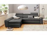 Ecksofa SIT & MORE "Riva L-Form", grau (anthrazit), B:272cm H:92cm T:169cm, Flachgewebe (100% Polyester);Luxus-Microfaser (100% Polyester);Struktur (100% Polyester), Sofas, Ecksofa, inklusive Kopteilverstellung, wahlweise mit Bettfunktion