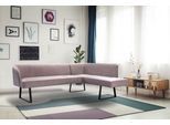 Eckbank EXXPO - SOFA FASHION "Americano", pink (powder pink), B:270cm H:83cm T:197cm, Sitzbänke, Eckbank, mit Keder und Metallfüßen, Bezug in verschiedenen Qualitäten