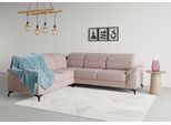 Ecksofa SIT & MORE "Sinatra L-Form", lila (flieder), B:251cm H:85cm T:231cm, 90% Polyester, 10% Polyamid, Sofas, Ecksofa, optinal mit Kopfteilverstellung und Armteilfunktion, Metallfüße