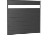 Sichtschutzelement BIOHORT, silber (silberfarben, metallic), H:182cm L:194cm, Stahlblech, Zaunelemente, 7 Metall-Paneele, 1 Acrylglas-Paneel und 2 Schienen, LxH: 194x182 cm
