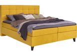 Boxspringbett ADA TRENDLINE "Neomi" Komplettbetten Gr. Chenille TBS, Liegefläche B/L: 180 cm x 200 cm, H2 + H3, 5-Zonen-Taschen-Federkernmatratze, gelb (gelb tbs 15) Boxspringbett Boxspringbetten ohne Bettkasten inklusive Matratze und Topper