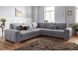 Ecksofa SIT & MORE "Santorini L-Form", grau, B:276cm H:82cm T:271cm, Struktur (100% Polyester);Struktur fein (95% Polyester, 5% Polyamid), Sofas, Ecksofa, mit Federkern und Sitztiefenverstellung, wahlweise mit Bettfunktion