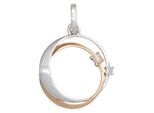 Kettenanhänger JOBO "Anhänger mit 2 Diamanten", rosa (roségold 585), Schmuckanhänger, Damen, SI = kleine Einschlüsse, Diamanten Roségold 585 Weißgold 585, Diamanten, Roségold 585, Weißgold 585, Kettenanhänger, 585 Gold bicolor