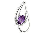 Kettenanhänger JOBO "Anhänger mit Amethyst und 9 Zirkonia", weiß (weißgold 333, lila), Schmuckanhänger, Damen, Weißgold 333, Kettenanhänger, 333 Weißgold