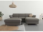 Ecksofa SIT & MORE "Apulia L-Form", braun (schlamm), B:250cm H:78cm T:185cm, Webstoff (100% Polyester);Struktur weich (90% Polyester, 10% Polyamid);Luxus-Microfaser Euphoria (100% Polyester);Samtoptik (100% Polyester), Sofas, Ecksofa, wahlweise Bettfunktion, Bettkasten und Kopf- und Armteilverstellung