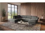 Wohnlandschaft HOME AFFAIRE "Calypso U-Form", grau (anthrazit), B:334cm H:85cm T:227cm, 100%Polyester, Sofas, Wohnlandschaft, wahlweise mit motorischer Relaxfunktion
