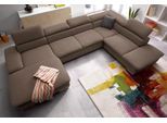 Wohnlandschaft SIT & MORE "Alcatraz U-Form", braun (schoko), B:350cm H:94cm T:226cm, Struktur fein (97% Polyester, 3% Polyamid);Luxus-Microfaser ALTARA NUBUCK (95% Polyester, 5% Baumwolle);Struktur (100% Polyester), Sofas, Wohnlandschaft, wahlweise mit Bettfunktion