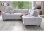 Ecksofa SIT & MORE "Pablo L-Form", silber, B:233cm H:78cm T:196cm, Struktur fein (100% Polyester);Struktur (100% Polyester), Sofas, Ecksofa, wahlweise mit Bettfunktion