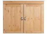 Hängeschrank HOME AFFAIRE "Oslo", beige (natur gebeizt, gewachst), B:100cm H:80cm T:29cm, Massivholz, Schränke, Hängeschrank, 100 cm breit, massiver Kiefer, 2 Türen, Metallgriffe, Landhaus-Optik