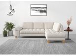 Ecksofa SIT & MORE "Westham L-Form", beige (creme), B:261cm H:88cm T:179cm, 90% Polyester 10%Polyamid, Sofas, Ecksofa, mit Ottomane, mit oder ohne Bettfunktion, Bettkasten, Verstellung