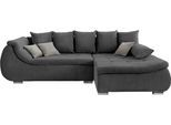 Ecksofa INOSIGN "Perallo L-Form" Sofas Gr. B/H/T: 275 cm x 96 cm x 165 cm, Microfaser, Recamiere rechts, 2-Sitzer links-Bezugsfarbe anthrazit, grau (anthrazit) Ecksofas 3 Stk. Zierkissen und 1 Armlehnenkissen kostenlos