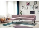 Eckbank EXXPO - SOFA FASHION "Americano", pink (powder pink), B:270cm H:83cm T:197cm, Sitzbänke, Eckbank, mit Keder und Metallfüßen, Bezug in verschiedenen Qualitäten