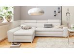 Ecksofa SIT & MORE "Riva L-Form", beige (linen), B:272cm H:92cm T:169cm, Flachgewebe (100% Polyester);Luxus-Microfaser (100% Polyester);Struktur (100% Polyester), Sofas, Ecksofa, inklusive Kopteilverstellung, wahlweise mit Bettfunktion