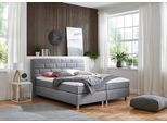 Boxspringbett, grau, B:175cm L:210cm, Bezug Bett: Feinstruktur 100% Polyester;Bezug Bonnell-Federkernmatratze: 100% Polyester;Bezug Kaltschaummatratze: 100% Polyester;Bezug Tonnentaschenfederkernmatratze: 80% Baumwolle, 20%Polyester;Topper: Komfortschaum mit Bezug 100% Polyester, WESTFALIA SCHLAFKOMFORT, Komplettbetten, Boxspringbett, mit Topper