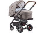 Kombi-Kinderwagen GESSLEIN "F4 Air+ mit Tragetasche C2 Compact, Stein meliert/Lama", Baby, schwarz (schwarz, tabac, stein meliert, lama), Kinderwagen, Design & Handarbeit aus Deutschland