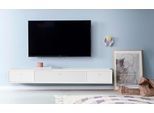 TV-Board HAMMEL FURNITURE "Mistral Fernsehschrank, Medienmöbel, Hängend", weiß, B:176cm H:22,4cm T:32,5cm, Holzwerkstoff, MDF, Massivholz, Sideboards, TV-Board, zwei Schubladen und Klapptür, Lowboard, B: 176 cm