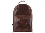 Laptoprucksack X-ZONE, Gr. B/H/T: 43cm x 29cm x 12cm, onesize, braun (cognac), Leder, Rindsleder, beschichtet, leicht glänzend, Rucksäcke Laptoprucksack, echt Leder
