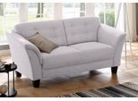 3-Sitzer HOME AFFAIRE "Trondheim", silber, B:196cm H:89cm T:90cm, Flachgewebe (100% Polyester);Luxus-Microfaser (90% Polyester, 10% Polyamid);Struktur fein (100% Polyester), Sofas, mit Federkern, Knopfheftung im Rücken, Füße Buche