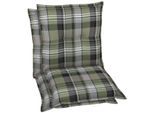 Sesselauflage GO-DE, grau (grau, grün), B:50cm H:9cm T:110cm, Polyester, Polyurethan, Polsterauflagen, 110x50 cm