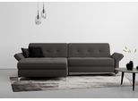 Ecksofa INOSIGN "Maredo L-Form" Sofas Gr. B/H/T: 284 cm x 89 cm x 179 cm, Lu x us-Microfaser Euphoria, mega-Recamiere links, mit Kopfteilverstellung und mit Armteilfunktion, grau (fango) Ecksofas Federkern, wahlweise auch mit Kopfteil- und Armlehnverstellung