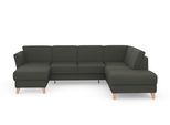 Wohnlandschaft SIT & MORE "Visby U-Form", grau (anthrazit), B:303cm H:87cm T:213cm, Sofas, Wohnlandschaft, wahlweise mit Bettfunktion und Stauraum, frei im Raum stellbar