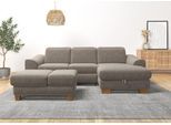 Ecksofa HOME AFFAIRE "Dundee L-Form", grau (taupe), B:264cm H:86cm T:170cm, Sofas, Ecksofa, wahlweise mit Kopfteilverstellung und zusätzlich mit Bettfunktion