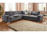 Ecksofa SIT & MORE "Santorini L-Form", grau, B:276cm H:82cm T:271cm, Struktur (100% Polyester);Struktur fein (95% Polyester, 5% Polyamid), Sofas, Ecksofa, mit Federkern und Sitztiefenverstellung, wahlweise mit Bettfunktion