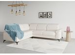 Ecksofa SIT & MORE "Sinatra L-Form", beige (creme), B:251cm H:85cm T:231cm, 100% Polyester, Sofas, Ecksofa, optinal mit Kopfteilverstellung und Armteilfunktion, Metallfüße