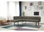 Eckbank EXXPO - SOFA FASHION "Americano", grau (taupe), B:270cm H:83cm T:197cm, Sitzbänke, Eckbank, mit Keder und Metallfüßen, Bezug in verschiedenen Qualitäten