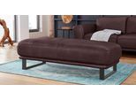 Hocker W.SCHILLIG "montanaa", braun (mocca z69), B:141cm H:42cm T:61cm, Hocker, mit Metallkufen in Schwarz pulverbeschichtet, Breite 141 cm